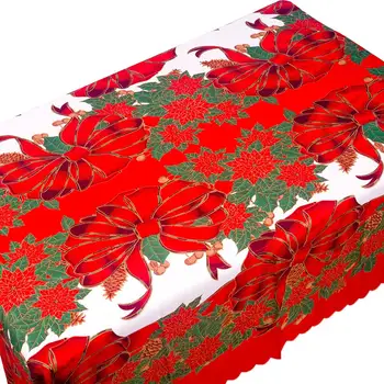 

Christmas Printed Tablecloth Waterproof Environmental Protection Polyester Tablecloth Decorations For Christmas Party Table