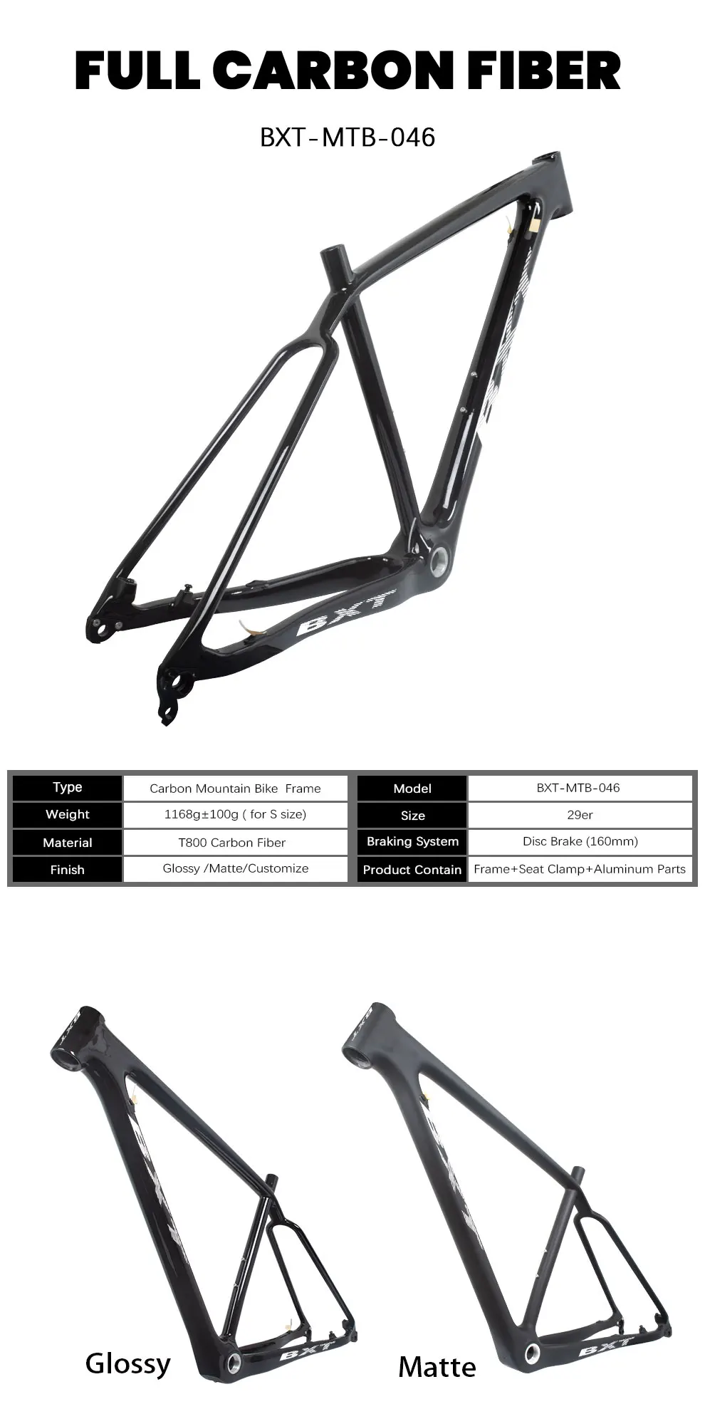 148*12mm MTB Carbon Bicycle Frame Mountainotes LCC Outdoors and Fitness