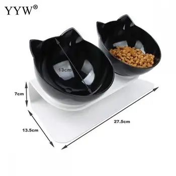 

Plastic Double Non-slip Pet Bowl For Dogs Puppy Cats Food Water Feeder Pets Feeding Dishes Dog Bowls Pet Feeding Supplies