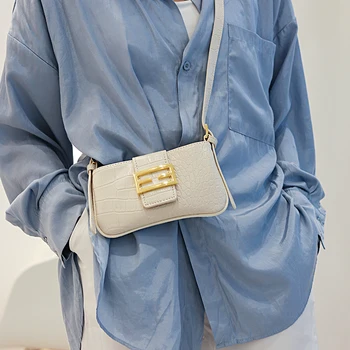 

Small Chain Crocodile Pattern Leather Shoulder Bags for Women Luxury 2020 Crossbody Bag Travel Chain Purple Handbags Summer