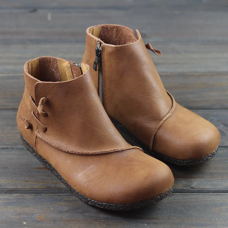 Женская обувь осенние женские ботильоны кожаные ботинки с квадратным носком
