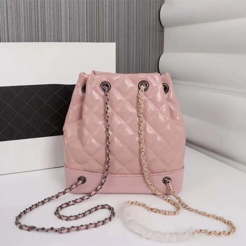 Pink Женский рюкзак из натуральной кожи высокого качества, модная женская сумка, популярная вместительная сумка - Цвет: Pink