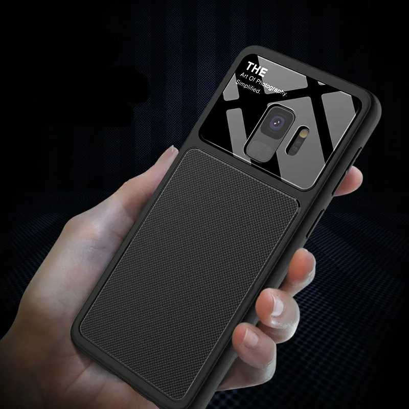 

Carbon Fiber Pattern For Samsung S9 Case Environmentally Friendly TPU Phone Cases For Samsung S9P Plus Tempered Glass Protection