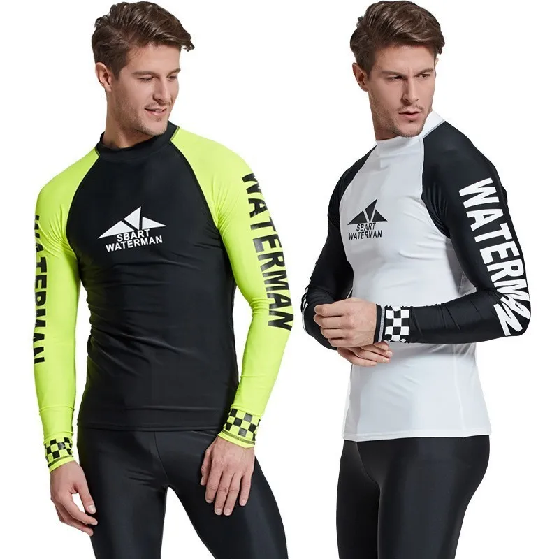 longa camisa natação lycra surf rash guard