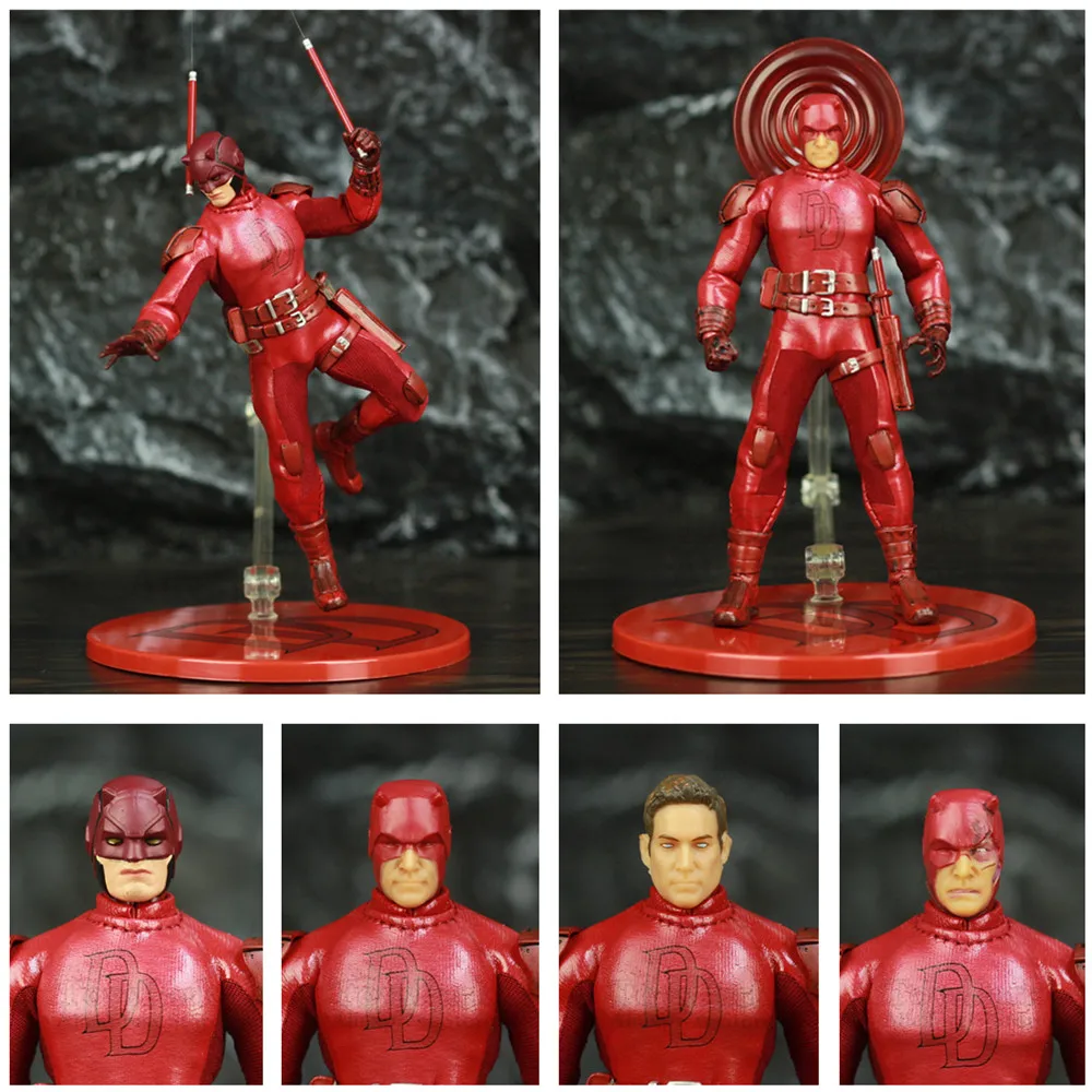 

One:12 Marvel Matt Murdock 6" Action Figure Cloth Suit Defenders Legends Ben Affleck Masked Head 1/12 1:12 Comic Movie Toys Doll