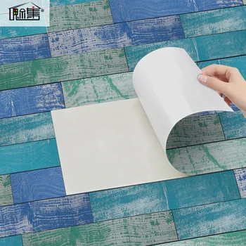 

YZY Imitation Wood-grain Wallpaper Thickened Bathroom Waterproof Removable Living Room