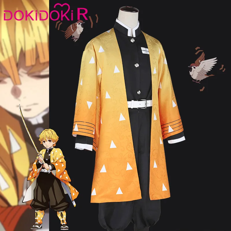 

DokiDoki Anime Cosplay Demon Slayer: Kimetsu no Yaiba Agatsuma Zenitsu Costume Men Kimono Anime Cosplay Costume Kimetsu no Yaiba