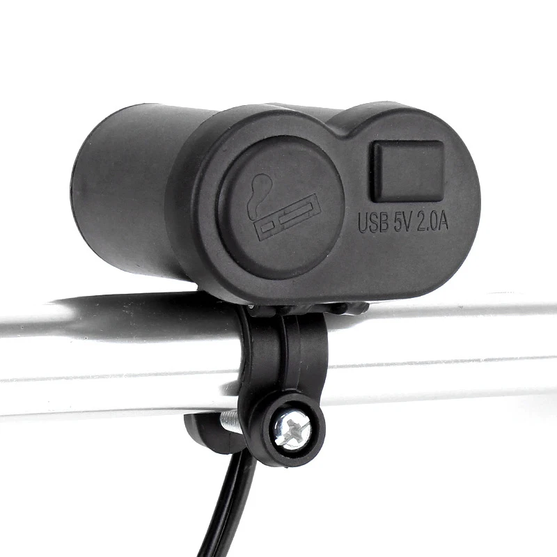 12 V-24 V мотоцикл Скутер Руль USB Зарядное устройство переключатель Водонепроницаемый светодиодный индикатор Прикуриватель разъем Мото Аксессуары