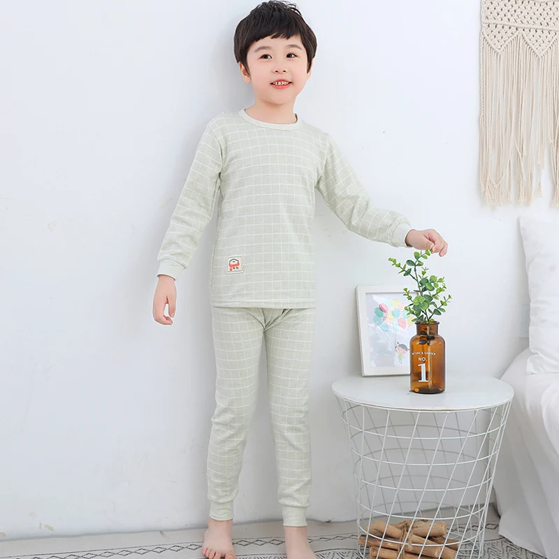 Осенне зимний комплект термобелья для детей хлопковые теплые подштанники