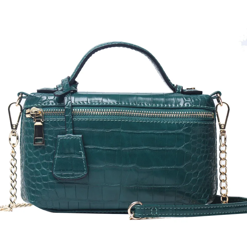 Crocodile Green Новое поступление, сумка-клатч из кожи страуса, переносная кожаная сумка-клатч, сумка на плечо, сумочка - Цвет: Crocodile Green