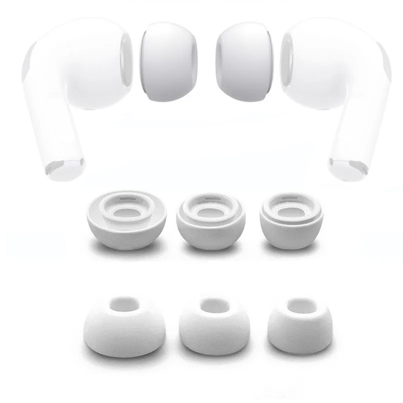 6pc Soft Silicone Replacement Ear Tips Buds For Apple Airpods Pro Headphones White 40DEC1801