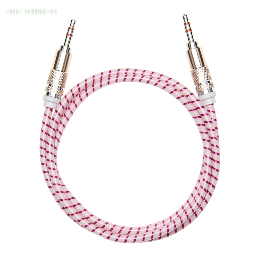 Colorful Jack 3 5mm Audio Cable Candy Car AUX Cable Headphone Extension Code for Phone Car Headset Speaker 50pcs lot