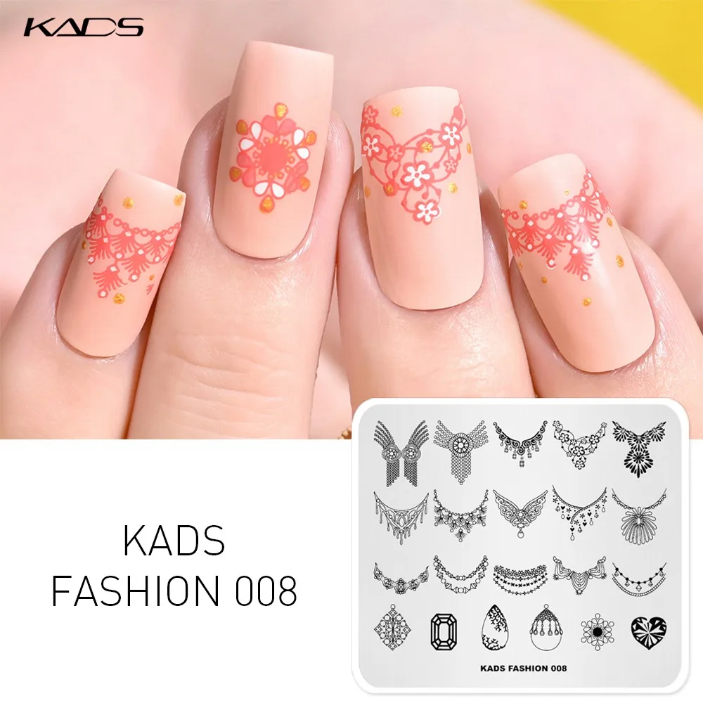 Fashion 008 KADS Стемпинг 34 дизайнов цветы живоные геометрический шаблон Пластины для стемпинга Штамп для ногтей Трафареты для ногтей для М - Цвет: Fashion 008