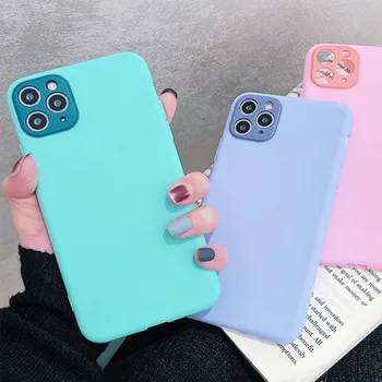 

Camera Protection Solid Color Phone Case For iPhone 11 11 Pro Max XR XS Max X 8 7 6 6S Plus Soft TPU Silicone Ultra-thin Cover