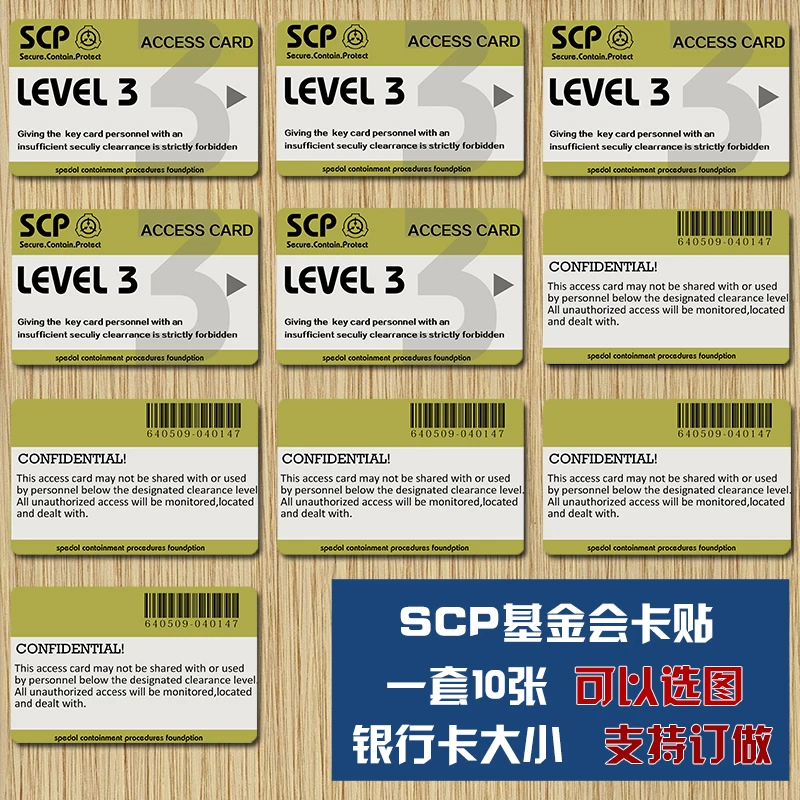 10 шт. набор SCP наклейки для карт специальные процедуры удержания основы класс карты Логотип Косплей Аксессуары Реквизит