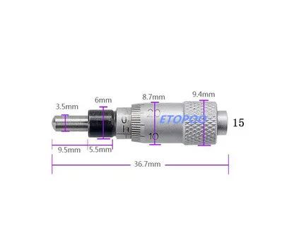 0-6.5mm round Серебряный плоский игольчатый микрометр 0-13 мм 0-25 мм 0-50 мм 0,01 мм измерительный инструмент с накатанной регулировкой ручка микрометр головка - Цвет: 0-6.5mm round