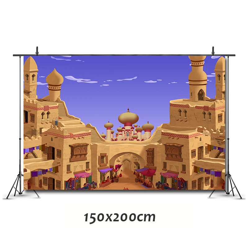 backdrop 150x200 Принцесса Жасмин украшения для вечеринки в честь Дня рождения баннер Аладдин тема сувениры бумажные стаканчики - Цвет: backdrop 150x200