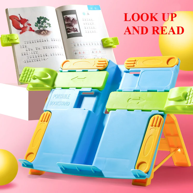 Multicolor Book Stand Holder Portable Foldable Bookend Bookstand Reading Support For Student Children Writing Bracket Office Use montessori french copybook new spanish 3d sank reusable calligraphy magic book children s notebook for handwriting writing gifts