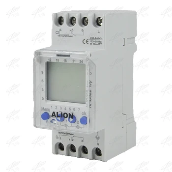 

2 channel 220V-240V AC Programmable digital time switch Time relay din rail 7 days weekly 50/60Hz AHC812 multilingual AHC822