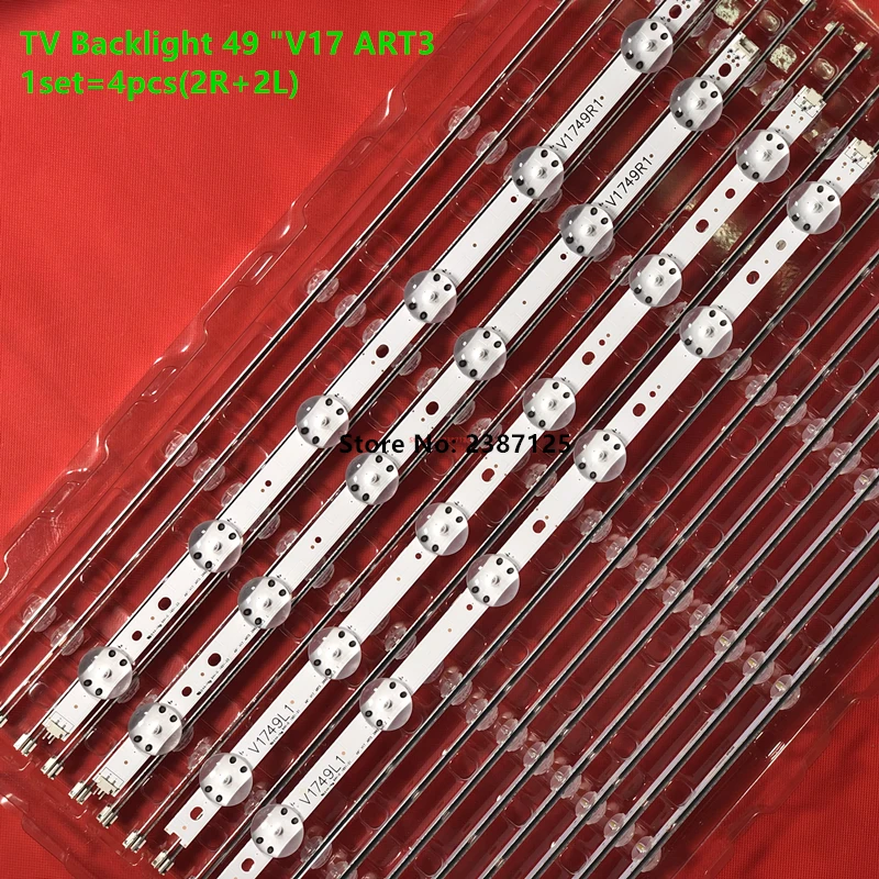 4 шт. светодиодный Подсветка полосы для LG 49 "V17 ART3 ТВ JB3B1591A02499 49UV340C 49UJ6565 6916L-2862A 6916L-2863A LC490DGG