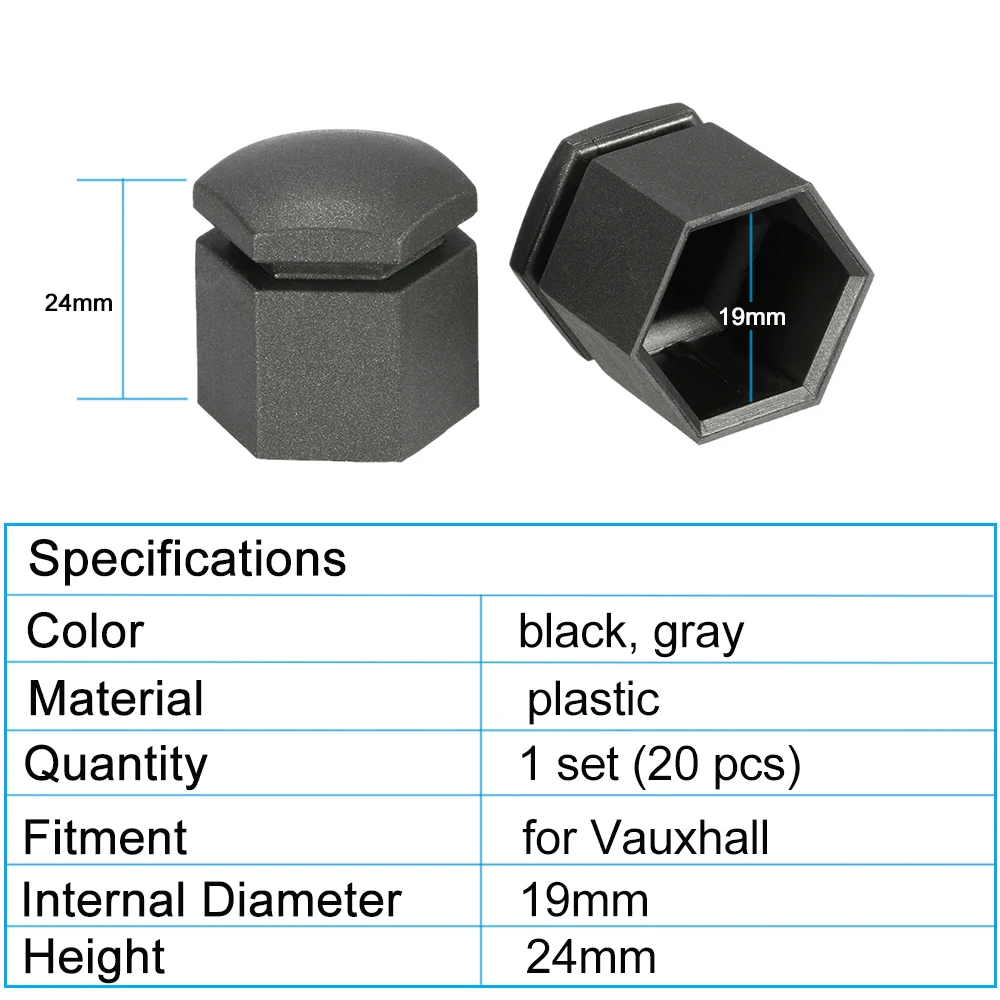 20 шт. 19 мм черная Автомобильная гайка крышка болта подходит для Vauxhall Opel