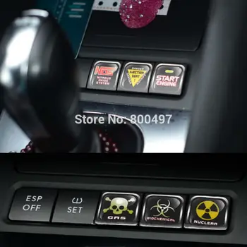 

6 x Creative Funny Car Stickers Car Accessories Interior Button Decorative Decals for Volkswagen VW Golf 6 and Jetta Sagitar