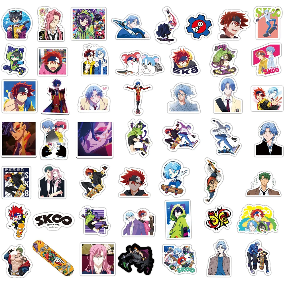 2021 Anime SK8 The Infinity Cosplay Stickers Reki Langa Miya Adam Kawaii  Waterproof Computer Trunk Sticker 50 PCS