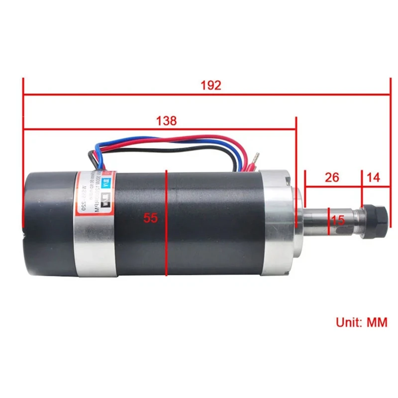 US $76.80 500W CNC Brushless Spindle 55mm Diameter ER11 Chuck 48VDC Voltage Bounce Rate Small motor