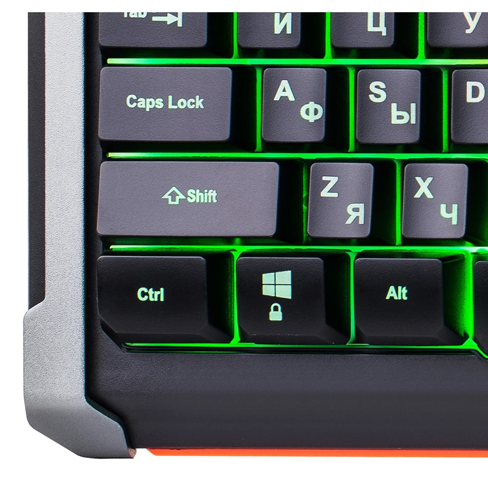 Клавиатура Oklick 717G BLACK DEATH черный/серый USB Multimedia for gamer LED