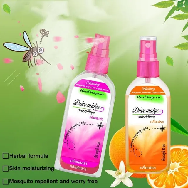 80 Ml Anti -Szúnyog Spray -Permetezés Hordozható Szúnyogtaszító Folyékony -Harapások Rovarriasztó Gyerekeknek Felnőtt Otthoni Szabadtéri Tevékenységek