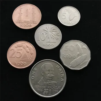 

Set 6Pcs Nigeria Coins Africa 100% Real Original Coin Collection Old Edition