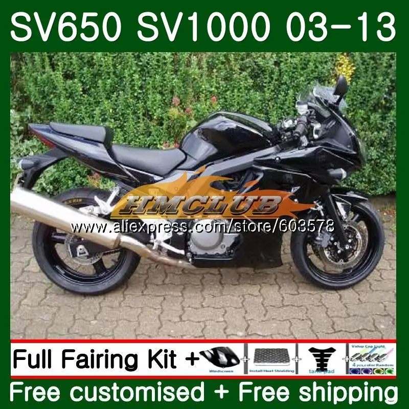 SV650S для SUZUKI SV650S 03 06 07 08 09 10 13 19CL. 33 ЧЕРНЫЙ SV1000S 2004 2005 2006 2007 2008 2009 2010 2012 2013 обтекатель