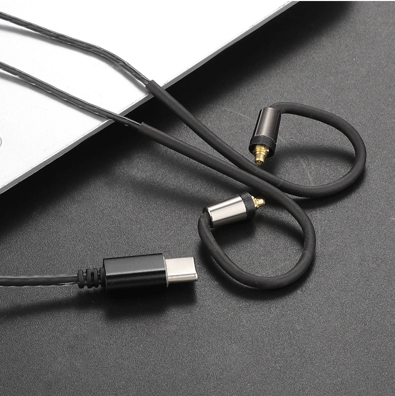 FDBRO Headphone Upgrade Cable MMCX To USB Type C Audio Cable Universal Silver plated Repair Replacement Line Earphone Cables