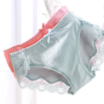 

Perfering Top Cotton Briefs Women's Panties Sexy Underwear Briefs Seamless Ladies Cotton Bikini Girls Lace Bow Panty M L XL