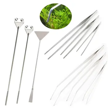 

27cm/38cm/48cm Straight/Elbow Stainless Steel Fish Tank Tweezers Pliers Plants Tweezers Aquarium Maintenance Cleaning Tools