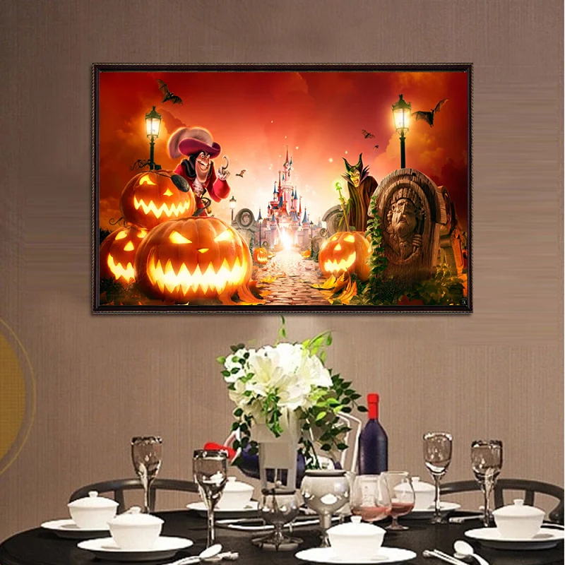 

5D DIY Diamond Painting Halloween Witch Pumpkin Handmade Diamond Embroidery Rhinestone Cross Stitch Mosaic Decoration