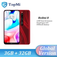 Смартфон Xiaomi Redmi 8 с глобальной версией, 3 Гб ОЗУ, 32 Гб ПЗУ, 5000 мА/ч, Spnadragon 439, 12 МП, настоящая камера, 18 Вт, быстрый мобильный телефон