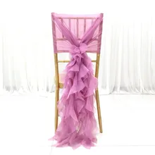 Белый романтический стул капот гофрированный шифоновый стул пояса свадебные Корли стул из ивы sash 50 шт./партия