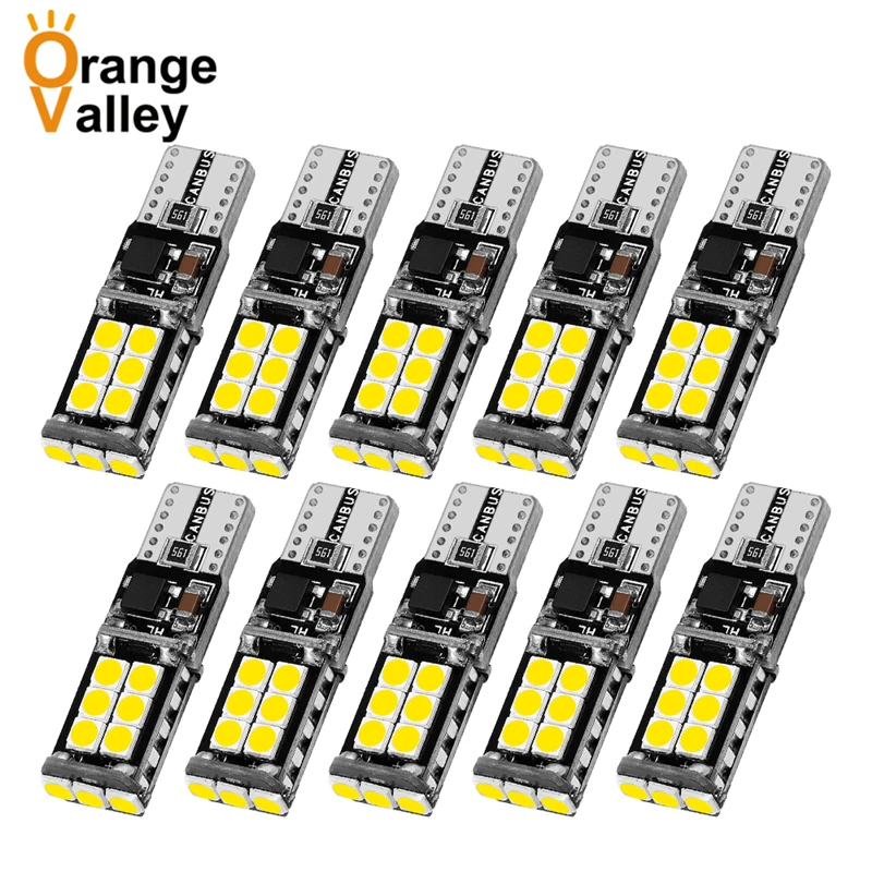 10 шт. Автомобильный светодиодный T10 Canbus W5W лампы 168 194 15 SMD 3030 Купол Чтение лампа