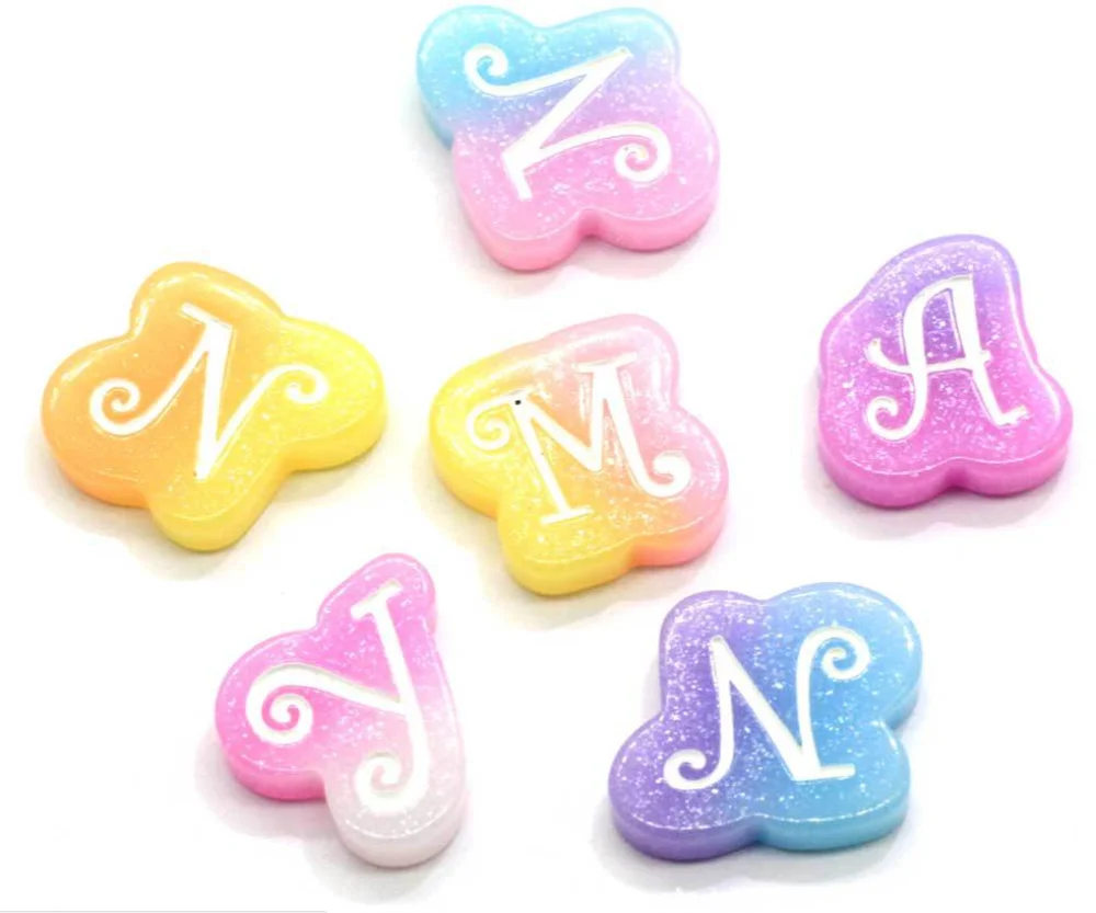 Resin Flatback Bicolor Letter Cabochon DIY Hair Bow Jewelry/Phone Decoration Scrapbooking Resin Flatback Bicolor Letter Cabochon DIY Hair Bow Jewelry/Phone Decoration Scrapbooking