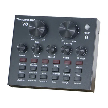 

Durable KTV Live Broadcast Mini Audio Mixer Sound Card Console Mic Studio Recording For Mobile Phone Computer-UU