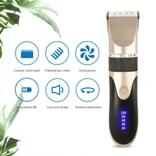 

Professional Hair Clipper Men's Barber Beard Trimmer Rechargeable Ceramic Blade Hair Cutting Machine Adult Kid Haircut Low Noise