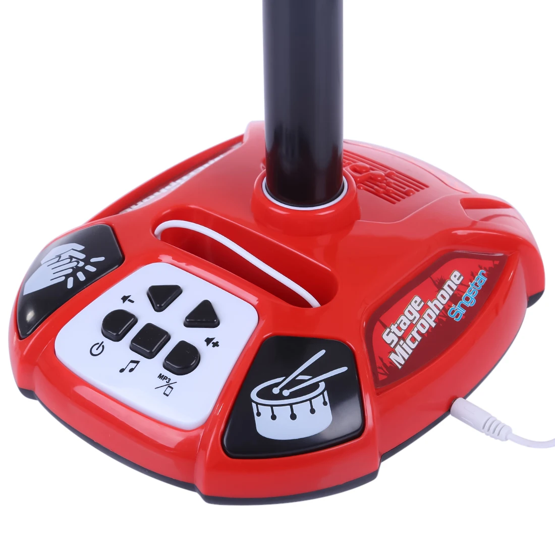Children Karaoke Song Singing Machine Microphone Stand& Lights Toy Musical Instrument for Girls Boys Christmas Gift- Red/Pink