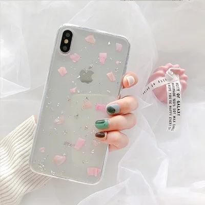 From Jenny оболочки Оловянная Фольга для iPhone 11 Pro x xr xs max 6 6s 7 8 Plus Прозрачный чехол для телефона с надписью ТПУ Мягкий защитный чехол - Цвет: Розовый