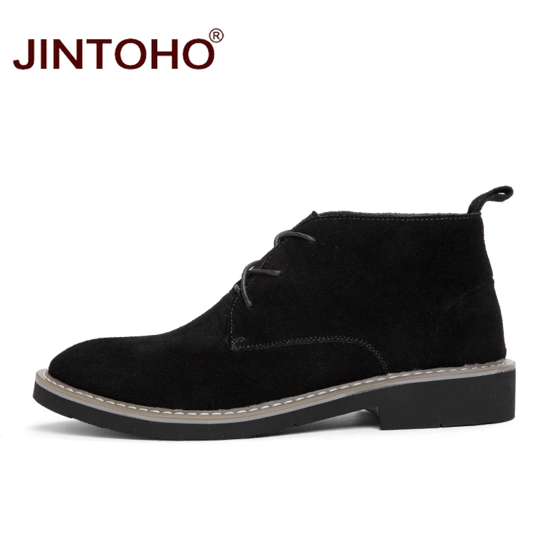 Высококачественные мужские ботинки JINTOHO из натуральной кожи модная мужская