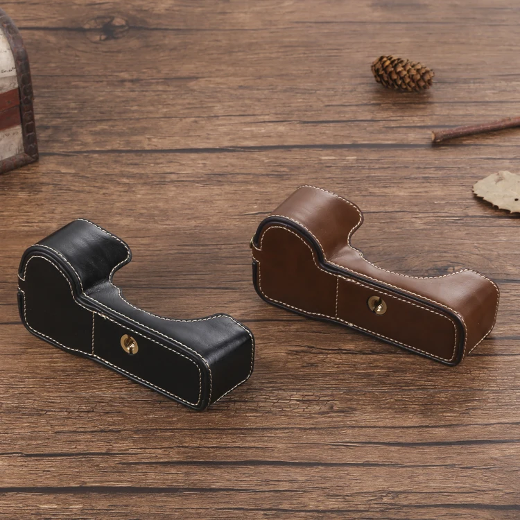 Custodia In Pelle Pu Versione Apertura Inferiore Base Protettiva Mezza Copertura Per Sony A9 A7M3 A7R3 A7C A5000 5100 A6100 Rx1R Rx1R Ⅱ