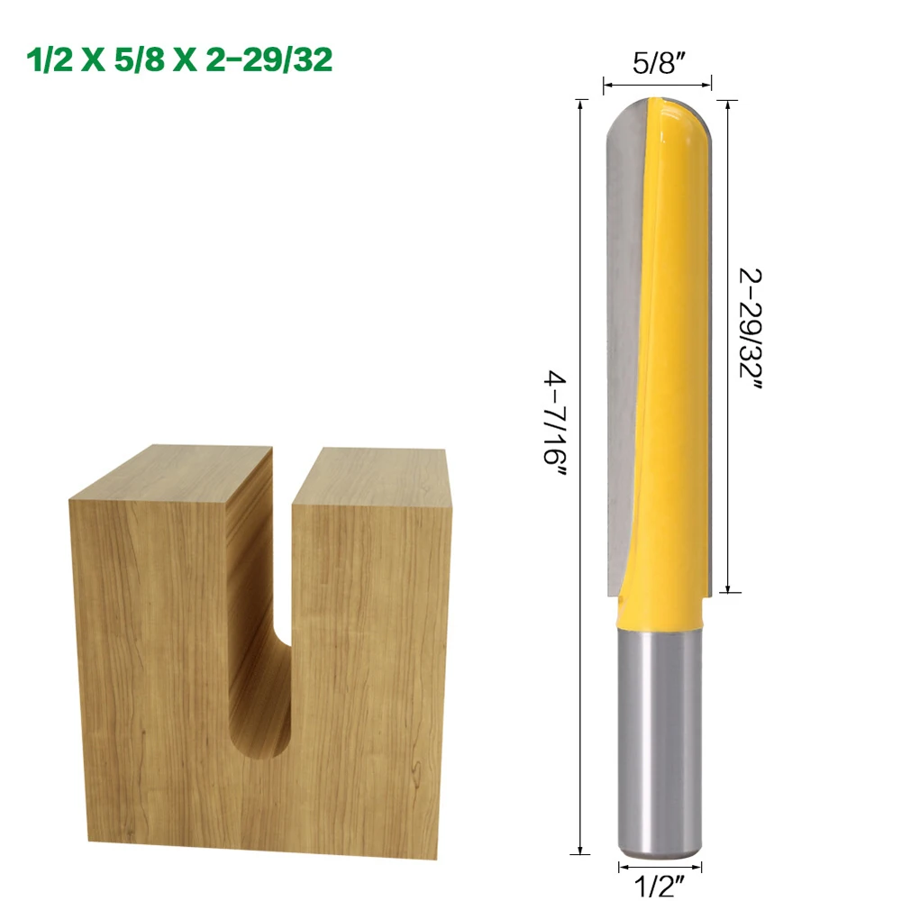 1Pcs 12mm Shank Bakelite Router Bit Straight end mill trimmer flush trim Tenon Cutter Extended Deep Milling Milling Cutter