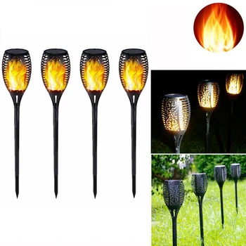 

33/51/96 LED Solar Light Control Solar Flame Light Dance Flame Outdoor Waterproof Garden Torch Lamp for Courtyard Garden Balcony