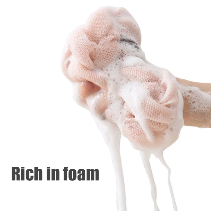 Горячая длинная спинка скруббер полотенце для ванной Loofahs душ Губка Сетка мяч набор для отшелушивания LSK99