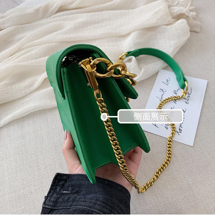 Винтажная модная квадратная сумка новая качественная кожаная женская дизайнерская сумка с крокодиловым узором на цепочке сумка через плечо
